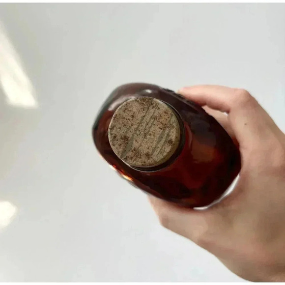 Vintage Dark Browl Glass Log Cabin Syrup Bicentennial Glass Container with Top - Picture 9 of 10